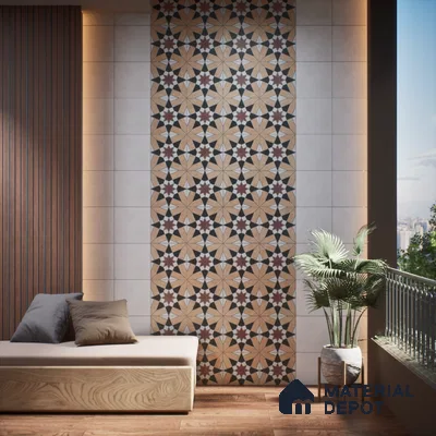 Subway Moroccan Wall & Floor Tile TL 05262 E Solana Exotic Emery Decor 8 x 8 inch Vitrified Matte Finish - 8 mm | Suitable for Accent / Feature Walls, Bathroom, Kitchen Wall & Backsplashes | Please Expect a Slight Variation of Pattern (Sample)