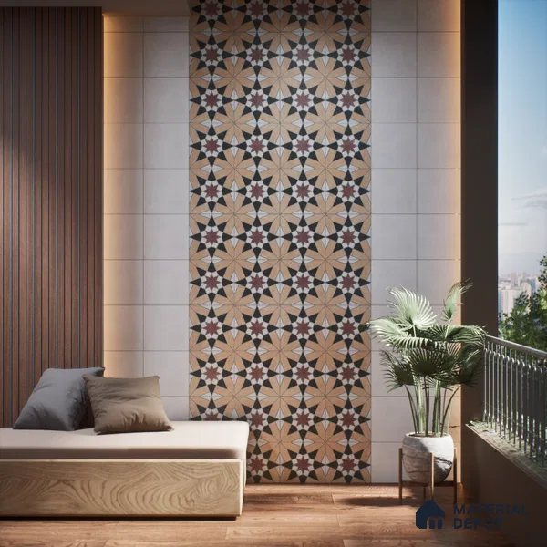 Subway Moroccan Wall & Floor Tile TL 05262 E Solana Exotic Emery Decor 8 x 8 inch Vitrified Matte Finish - 8 mm | Suitable for Accent / Feature Walls, Bathroom, Kitchen Wall & Backsplashes | Please Expect a Slight Variation of Pattern (Sample)
