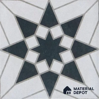 Subway Moroccan Wall & Floor Tile TL 05262 G Solana Bianco Black Decor 8 x 8 inch Vitrified Matte Finish - 8 mm | Suitable for Accent / Feature Walls, Bathroom, Kitchen Wall & Backsplashes | Please Expect a Slight Variation of Pattern