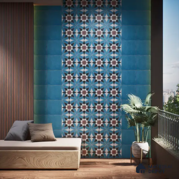 Subway Moroccan Wall & Floor Tile TL 05262 Solana Nyra Naturale Decor 8 x 8 inch Vitrified Matte Finish - 8 mm | Suitable for Accent / Feature Walls, Bathroom, Kitchen Wall & Backsplashes | Please Expect a Slight Variation of Pattern