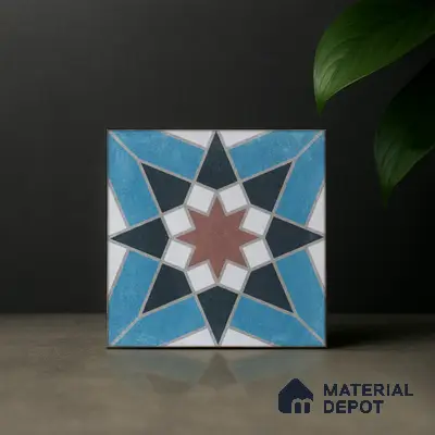 Subway Moroccan Wall & Floor Tile TL 05262 Solana Nyra Naturale Decor 8 x 8 inch Vitrified Matte Finish - 8 mm | Suitable for Accent / Feature Walls, Bathroom, Kitchen Wall & Backsplashes | Please Expect a Slight Variation of Pattern