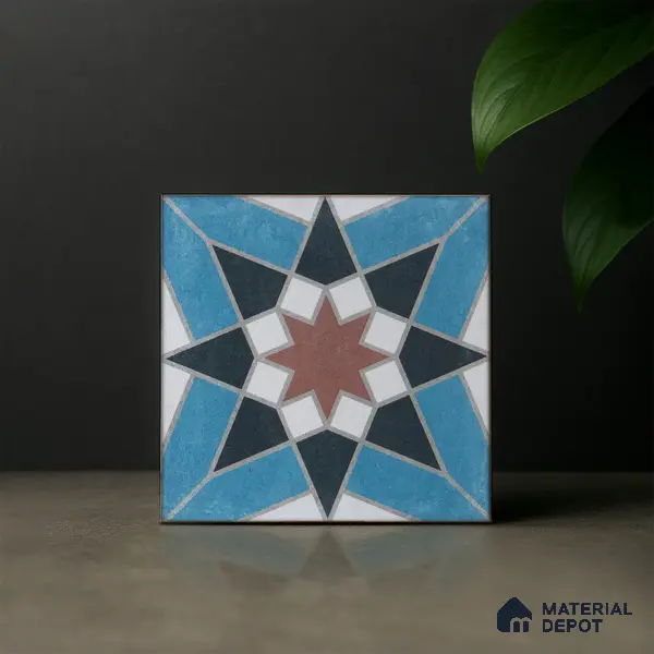 Subway Moroccan Wall & Floor Tile TL 05262 Solana Nyra Naturale Decor 8 x 8 inch Vitrified Matte Finish - 8 mm | Suitable for Accent / Feature Walls, Bathroom, Kitchen Wall & Backsplashes | Please Expect a Slight Variation of Pattern