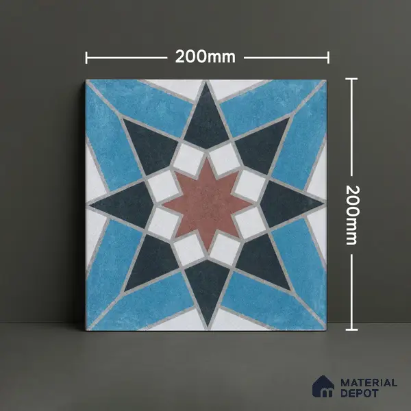 Subway Moroccan Wall & Floor Tile TL 05262 Solana Nyra Naturale Decor 8 x 8 inch Vitrified Matte Finish - 8 mm | Suitable for Accent / Feature Walls, Bathroom, Kitchen Wall & Backsplashes | Please Expect a Slight Variation of Pattern