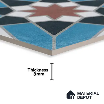 Subway Moroccan Wall & Floor Tile TL 05262 Solana Nyra Naturale Decor 8 x 8 inch Vitrified Matte Finish - 8 mm | Suitable for Accent / Feature Walls, Bathroom, Kitchen Wall & Backsplashes | Please Expect a Slight Variation of Pattern
