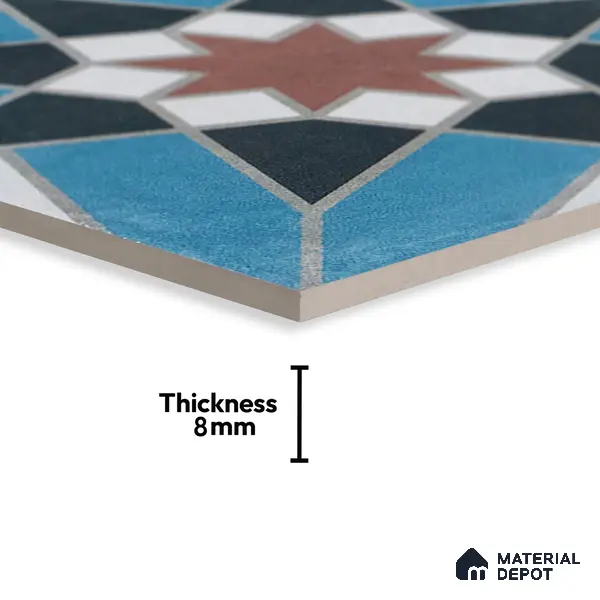 Subway Moroccan Wall & Floor Tile TL 05262 Solana Nyra Naturale Decor 8 x 8 inch Vitrified Matte Finish - 8 mm | Suitable for Accent / Feature Walls, Bathroom, Kitchen Wall & Backsplashes | Please Expect a Slight Variation of Pattern