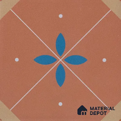 Subway Moroccan Wall & Floor Tile TL 05265 Terra Blossoms 8 x 8 inch Vitrified Matte Finish - 8 mm | Suitable for Accent / Feature Walls, Bathroom, Kitchen Wall & Backsplashes | Please Expect a Slight Variation of Pattern (Sample)