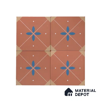 Subway Moroccan Wall & Floor Tile TL 05265 Terra Blossoms 8 x 8 inch Vitrified Matte Finish - 8 mm | Suitable for Accent / Feature Walls, Bathroom, Kitchen Wall & Backsplashes | Please Expect a Slight Variation of Pattern (Sample)