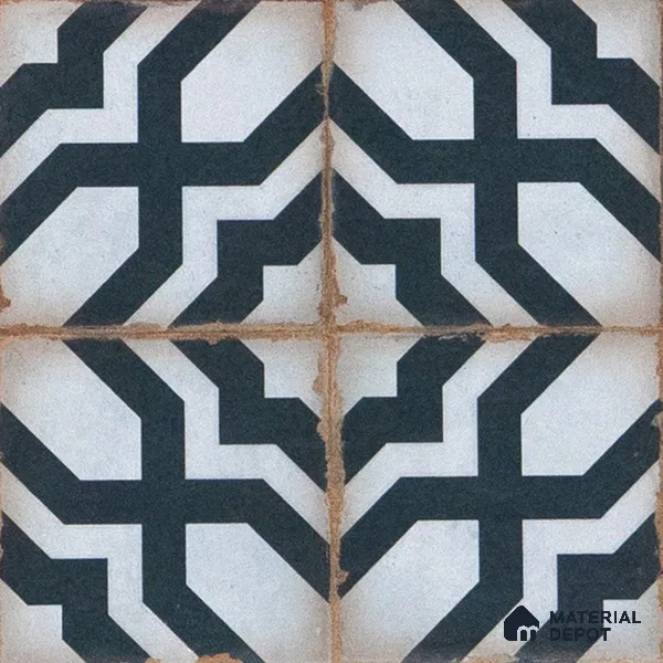 Subway Moroccan Wall & Floor Tile TL 05243 C Tropea Ornate Azul 8 x 8 inch Vitrified Matte Finish - 8 mm | 8 Random Faces | Suitable for Accent / Feature Walls, Bathroom, Kitchen Wall & Backsplashes | Please Expect a Slight Variation of Pattern (Sample)