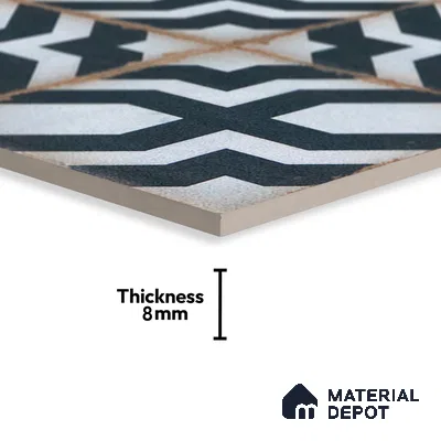 Subway Moroccan Wall & Floor Tile TL 05243 C Tropea Ornate Azul 8 x 8 inch Vitrified Matte Finish - 8 mm | 8 Random Faces | Suitable for Accent / Feature Walls, Bathroom, Kitchen Wall & Backsplashes | Please Expect a Slight Variation of Pattern (Sample)