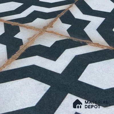 Subway Moroccan Wall & Floor Tile TL 05243 C Tropea Ornate Azul 8 x 8 inch Vitrified Matte Finish - 8 mm | 8 Random Faces | Suitable for Accent / Feature Walls, Bathroom, Kitchen Wall & Backsplashes | Please Expect a Slight Variation of Pattern (Sample)