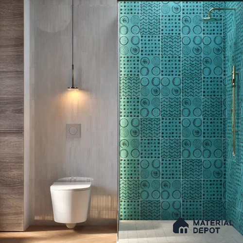 Subway Moroccan Wall & Floor Tile TL 05245 B Zahara El Circulo Green 8 x 8 inch Vitrified Matte Finish - 8 mm | 8 Random Faces | Suitable for Accent / Feature Walls, Bathroom, Kitchen Wall & Backsplashes | Please Expect a Slight Variation of Pattern