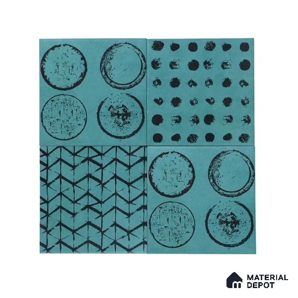 Subway Moroccan Wall & Floor Tile TL 05245 B Zahara El Circulo Green 8 x 8 inch Vitrified Matte Finish - 8 mm | 8 Random Faces | Suitable for Accent / Feature Walls, Bathroom, Kitchen Wall & Backsplashes | Please Expect a Slight Variation of Pattern (Sample)