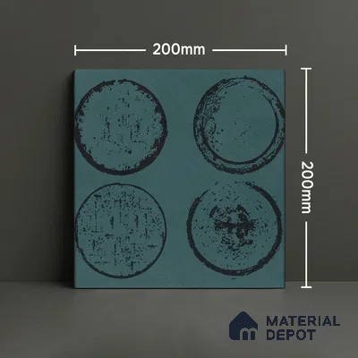 Subway Moroccan Wall & Floor Tile TL 05245 B Zahara El Circulo Green 8 x 8 inch Vitrified Matte Finish - 8 mm | 8 Random Faces | Suitable for Accent / Feature Walls, Bathroom, Kitchen Wall & Backsplashes | Please Expect a Slight Variation of Pattern (Sample)