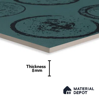 Subway Moroccan Wall & Floor Tile TL 05245 B Zahara El Circulo Green 8 x 8 inch Vitrified Matte Finish - 8 mm | 8 Random Faces | Suitable for Accent / Feature Walls, Bathroom, Kitchen Wall & Backsplashes | Please Expect a Slight Variation of Pattern (Sample)