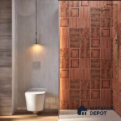 Subway Moroccan Wall & Floor Tile TL 05245 C Zahara Linea Red 8 x 8 inch Vitrified Matte Finish - 8 mm | 8 Random Faces | Suitable for Accent / Feature Walls, Bathroom, Kitchen Wall & Backsplashes | Please Expect a Slight Variation of Pattern