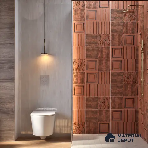 Subway Moroccan Wall & Floor Tile TL 05245 C Zahara Linea Red 8 x 8 inch Vitrified Matte Finish - 8 mm | 8 Random Faces | Suitable for Accent / Feature Walls, Bathroom, Kitchen Wall & Backsplashes | Please Expect a Slight Variation of Pattern