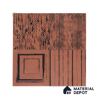 Subway Moroccan Wall & Floor Tile TL 05245 C Zahara Linea Red 8 x 8 inch Vitrified Matte Finish - 8 mm | 8 Random Faces | Suitable for Accent / Feature Walls, Bathroom, Kitchen Wall & Backsplashes | Please Expect a Slight Variation of Pattern