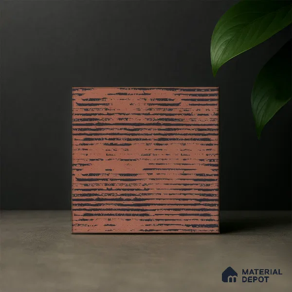 Subway Moroccan Wall & Floor Tile TL 05245 C Zahara Linea Red 8 x 8 inch Vitrified Matte Finish - 8 mm | 8 Random Faces | Suitable for Accent / Feature Walls, Bathroom, Kitchen Wall & Backsplashes | Please Expect a Slight Variation of Pattern