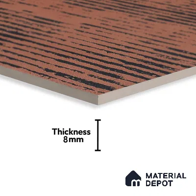 Subway Moroccan Wall & Floor Tile TL 05245 C Zahara Linea Red 8 x 8 inch Vitrified Matte Finish - 8 mm | 8 Random Faces | Suitable for Accent / Feature Walls, Bathroom, Kitchen Wall & Backsplashes | Please Expect a Slight Variation of Pattern