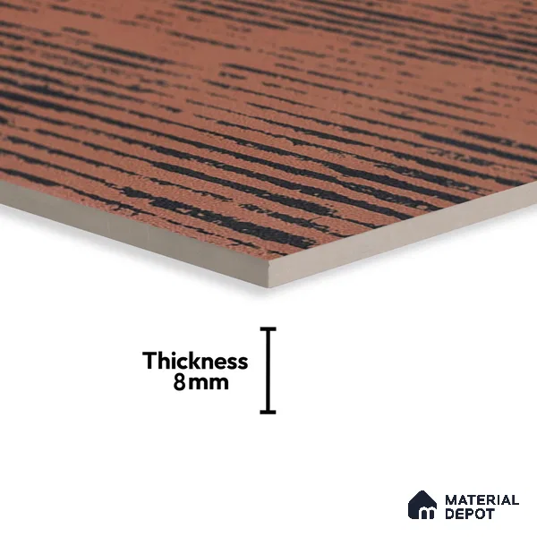 Subway Moroccan Wall & Floor Tile TL 05245 C Zahara Linea Red 8 x 8 inch Vitrified Matte Finish - 8 mm | 8 Random Faces | Suitable for Accent / Feature Walls, Bathroom, Kitchen Wall & Backsplashes | Please Expect a Slight Variation of Pattern