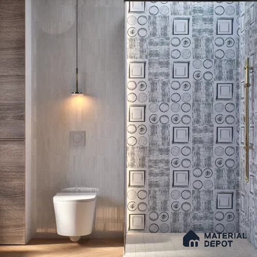Subway Moroccan Wall & Floor Tile TL 05245 D Zahara Linea White 8 x 8 inch Vitrified Matte Finish - 8 mm | 8 Random Faces | Suitable for Accent / Feature Walls, Bathroom, Kitchen Wall & Backsplashes | Please Expect a Slight Variation of Pattern
