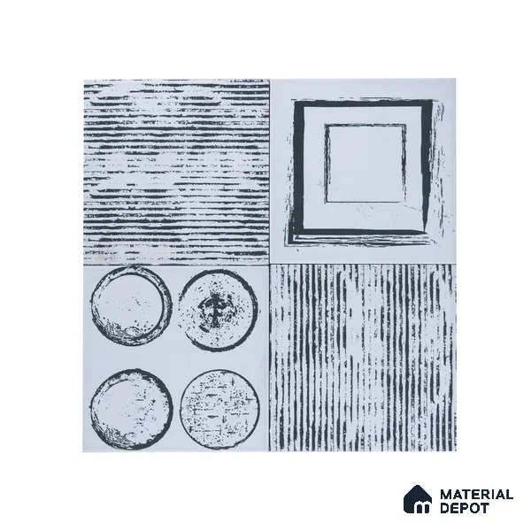 Subway Moroccan Wall & Floor Tile TL 05245 D Zahara Linea White 8 x 8 inch Vitrified Matte Finish - 8 mm | 8 Random Faces | Suitable for Accent / Feature Walls, Bathroom, Kitchen Wall & Backsplashes | Please Expect a Slight Variation of Pattern (Sample)