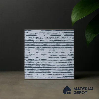 Subway Moroccan Wall & Floor Tile TL 05245 D Zahara Linea White 8 x 8 inch Vitrified Matte Finish - 8 mm | 8 Random Faces | Suitable for Accent / Feature Walls, Bathroom, Kitchen Wall & Backsplashes | Please Expect a Slight Variation of Pattern (Sample)
