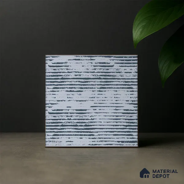 Subway Moroccan Wall & Floor Tile TL 05245 D Zahara Linea White 8 x 8 inch Vitrified Matte Finish - 8 mm | 8 Random Faces | Suitable for Accent / Feature Walls, Bathroom, Kitchen Wall & Backsplashes | Please Expect a Slight Variation of Pattern (Sample)