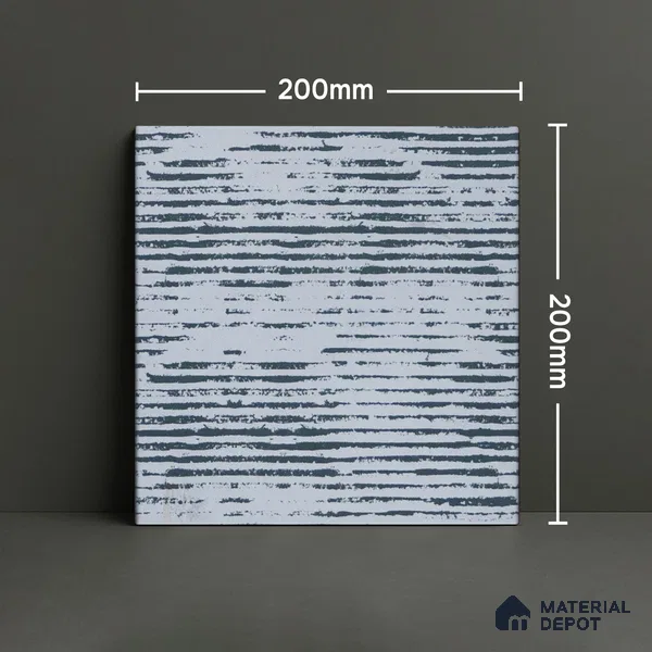 Subway Moroccan Wall & Floor Tile TL 05245 D Zahara Linea White 8 x 8 inch Vitrified Matte Finish - 8 mm | 8 Random Faces | Suitable for Accent / Feature Walls, Bathroom, Kitchen Wall & Backsplashes | Please Expect a Slight Variation of Pattern (Sample)