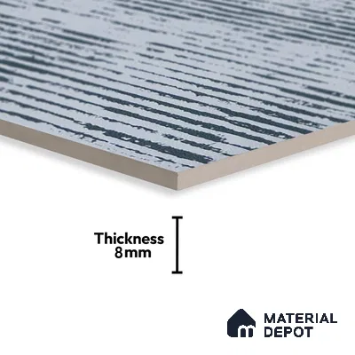 Subway Moroccan Wall & Floor Tile TL 05245 D Zahara Linea White 8 x 8 inch Vitrified Matte Finish - 8 mm | 8 Random Faces | Suitable for Accent / Feature Walls, Bathroom, Kitchen Wall & Backsplashes | Please Expect a Slight Variation of Pattern (Sample)