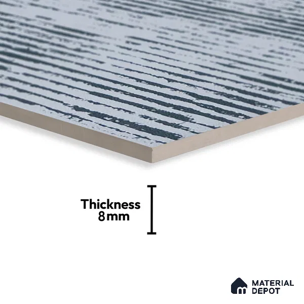 Subway Moroccan Wall & Floor Tile TL 05245 D Zahara Linea White 8 x 8 inch Vitrified Matte Finish - 8 mm | 8 Random Faces | Suitable for Accent / Feature Walls, Bathroom, Kitchen Wall & Backsplashes | Please Expect a Slight Variation of Pattern (Sample)