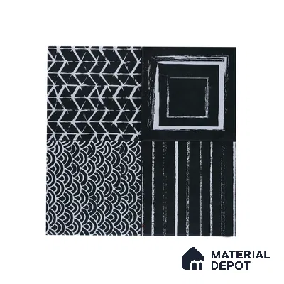 Subway Moroccan Wall & Floor Tile TL 05245 E Zahara Zigs Black 8 x 8 inch Vitrified Matte Finish - 8 mm | 8 Random Faces | Suitable for Accent / Feature Walls, Bathroom, Kitchen Wall & Backsplashes | Please Expect a Slight Variation of Pattern (Sample)