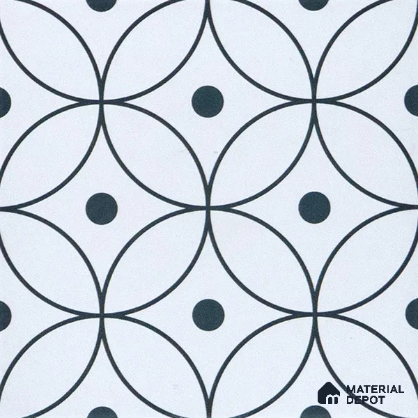 Subway Moroccan Wall & Floor Tile TL 05256 Zen Ring Squint White 8 x 8 inch Vitrified Matte Finish - 8 mm | Suitable for Accent / Feature Walls, Bathroom, Kitchen Wall & Backsplashes | Please Expect a Slight Variation of Pattern