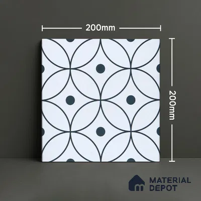 Subway Moroccan Wall & Floor Tile TL 05256 Zen Ring Squint White 8 x 8 inch Vitrified Matte Finish - 8 mm | Suitable for Accent / Feature Walls, Bathroom, Kitchen Wall & Backsplashes | Please Expect a Slight Variation of Pattern