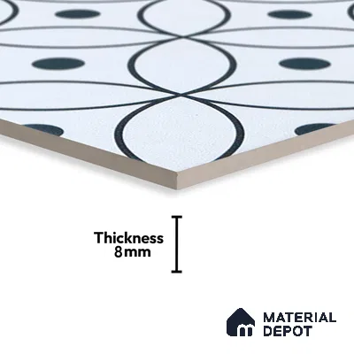 Subway Moroccan Wall & Floor Tile TL 05256 Zen Ring Squint White 8 x 8 inch Vitrified Matte Finish - 8 mm | Suitable for Accent / Feature Walls, Bathroom, Kitchen Wall & Backsplashes | Please Expect a Slight Variation of Pattern