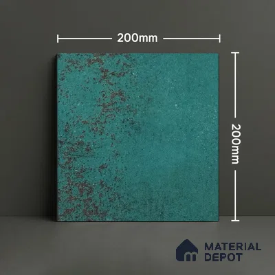 Subway Rustic Wall Tile TL 05260 B Riviera Cloud Rustic Green 8 x 8 inch Vitrified Matte Finish - 8 mm | 15 Random Faces | Suitable for Living Room, Accent / Feature Walls, Bathroom, Kitchen Wall & Backsplashes (Sample)