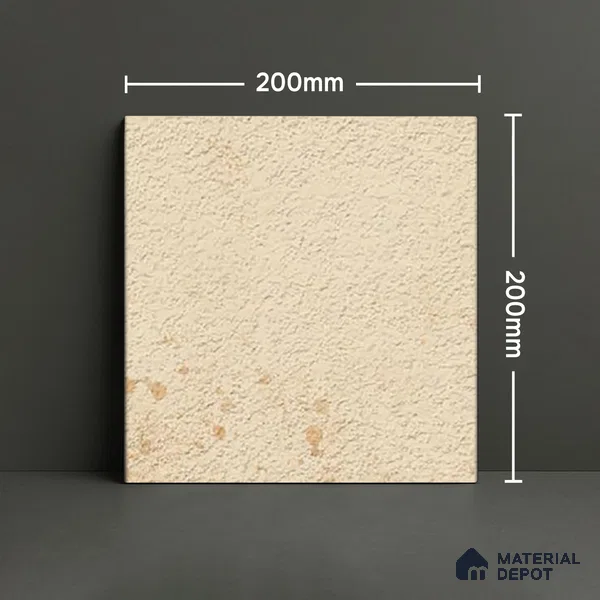 Subway Rustic Wall & Floor Tile TL 05260 C Riviera Cloud Rustic Cream 8 x 8 inch Vitrified Matte Finish - 8 mm | 15 Random Faces | Suitable for Accent / Feature Walls, Bathroom, Kitchen Wall & Backsplashes | Please Expect a Slight Variation of Pattern (Sample)