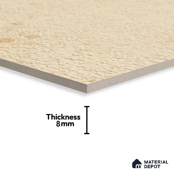 Subway Rustic Wall & Floor Tile TL 05260 C Riviera Cloud Rustic Cream 8 x 8 inch Vitrified Matte Finish - 8 mm | 15 Random Faces | Suitable for Accent / Feature Walls, Bathroom, Kitchen Wall & Backsplashes | Please Expect a Slight Variation of Pattern (Sample)