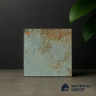 Subway Rustic Wall & Floor Tile TL 05260 D Riviera Cloud Rustic Blue 8 x 8 inch Vitrified Matte Finish - 8 mm | 15 Random Faces | Suitable for Accent / Feature Walls, Bathroom, Kitchen Wall & Backsplashes | Please Expect a Slight Variation of Pattern