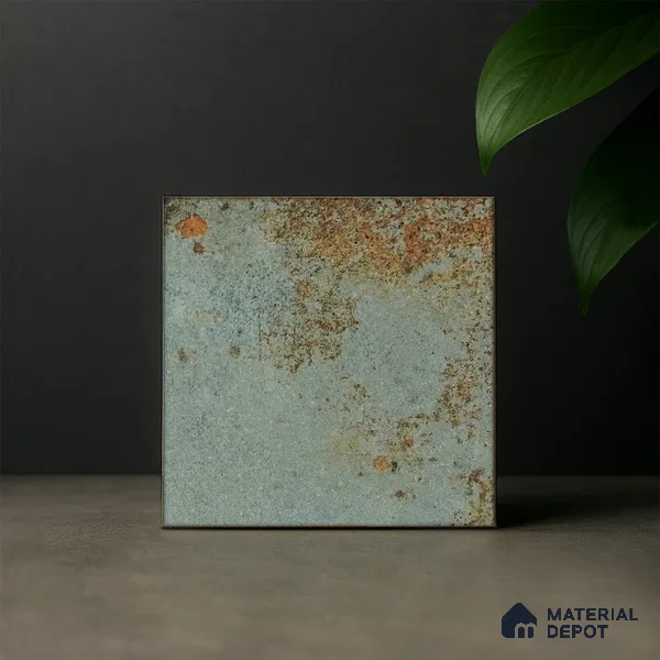 Subway Rustic Wall & Floor Tile TL 05260 D Riviera Cloud Rustic Blue 8 x 8 inch Vitrified Matte Finish - 8 mm | 15 Random Faces | Suitable for Accent / Feature Walls, Bathroom, Kitchen Wall & Backsplashes | Please Expect a Slight Variation of Pattern