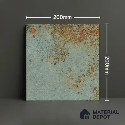 Subway Rustic Wall & Floor Tile TL 05260 D Riviera Cloud Rustic Blue 8 x 8 inch Vitrified Matte Finish - 8 mm | 15 Random Faces | Suitable for Accent / Feature Walls, Bathroom, Kitchen Wall & Backsplashes | Please Expect a Slight Variation of Pattern