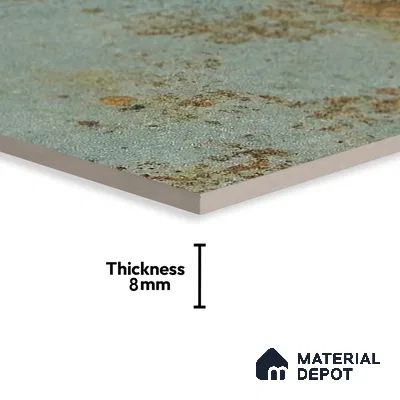 Subway Rustic Wall & Floor Tile TL 05260 D Riviera Cloud Rustic Blue 8 x 8 inch Vitrified Matte Finish - 8 mm | 15 Random Faces | Suitable for Accent / Feature Walls, Bathroom, Kitchen Wall & Backsplashes | Please Expect a Slight Variation of Pattern