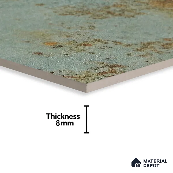Subway Rustic Wall & Floor Tile TL 05260 D Riviera Cloud Rustic Blue 8 x 8 inch Vitrified Matte Finish - 8 mm | 15 Random Faces | Suitable for Accent / Feature Walls, Bathroom, Kitchen Wall & Backsplashes | Please Expect a Slight Variation of Pattern