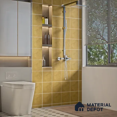 Subway Rustic Wall & Floor Tile TL 05260 E Riviera Cloud Rustic Beige 8 x 8 inch Vitrified Matte Finish - 8 mm | 15 Random Faces | Suitable for Accent / Feature Walls, Bathroom, Kitchen Wall & Backsplashes | Please Expect a Slight Variation of Pattern (Sample)