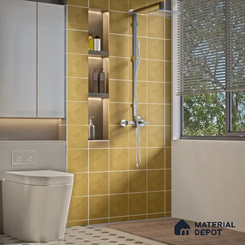 Subway Rustic Wall & Floor Tile TL 05260 E Riviera Cloud Rustic Beige 8 x 8 inch Vitrified Matte Finish - 8 mm | 15 Random Faces | Suitable for Accent / Feature Walls, Bathroom, Kitchen Wall & Backsplashes | Please Expect a Slight Variation of Pattern