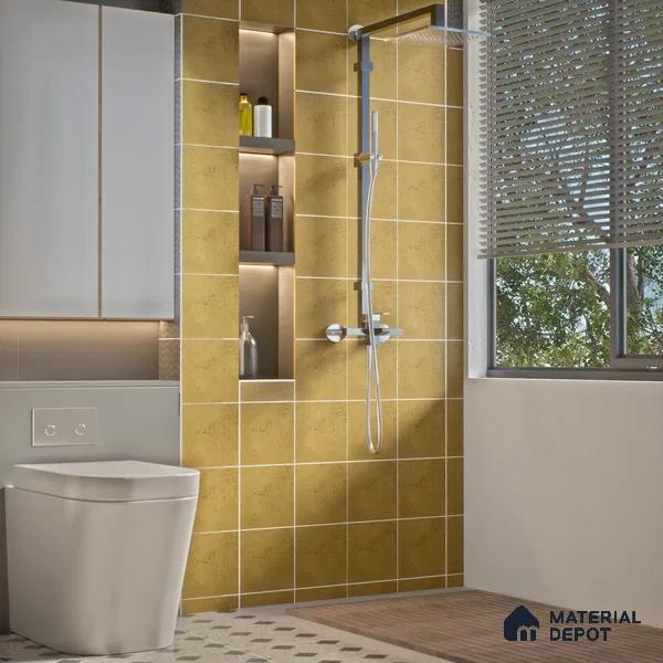 Subway Rustic Wall & Floor Tile TL 05260 E Riviera Cloud Rustic Beige 8 x 8 inch Vitrified Matte Finish - 8 mm | 15 Random Faces | Suitable for Accent / Feature Walls, Bathroom, Kitchen Wall & Backsplashes | Please Expect a Slight Variation of Pattern (Sample)