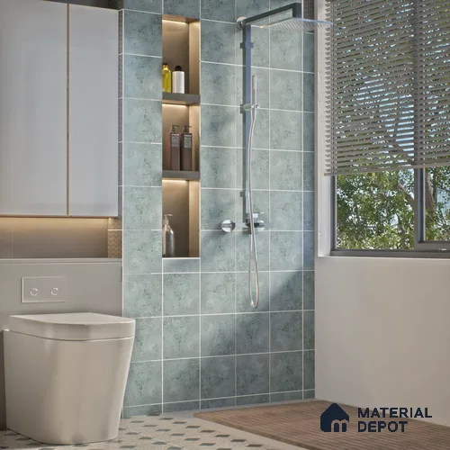 Subway Rustic Wall & Floor Tile TL 05260 Riviera Cloud Rustic Grey 8 x 8 inch Vitrified Matte Finish - 8 mm | 15 Random Faces | Suitable for Accent / Feature Walls, Bathroom, Kitchen Wall & Backsplashes | Please Expect a Slight Variation of Pattern