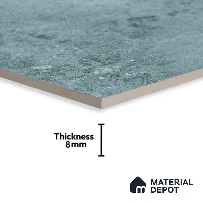 Subway Rustic Wall & Floor Tile TL 05260 Riviera Cloud Rustic Grey 8 x 8 inch Vitrified Matte Finish - 8 mm | 15 Random Faces | Suitable for Accent / Feature Walls, Bathroom, Kitchen Wall & Backsplashes | Please Expect a Slight Variation of Pattern (Sample)
