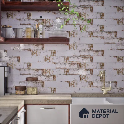 Subway Rustic Wall Tile TL 05229 B Shynist Rustic Mystix 12 x 3 inch Vitrified Glossy Finish - 8 mm | 16 Random Faces | Suitable for Accent / Feature Walls, Bathroom, Kitchen Wall & Backsplashes (Sample)