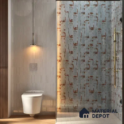 Subway Rustic Wall Tile TL 05229 C Shynist Rustic Petals 12 x 3 inch Vitrified Glossy Finish - 8 mm | 16 Random Faces | Suitable for Accent / Feature Walls, Bathroom, Kitchen Wall & Backsplashes (Sample)